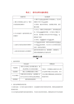 高考政治二輪復習 專題二十二 信守合同與違約 考點二 信守合同與違約責任試題