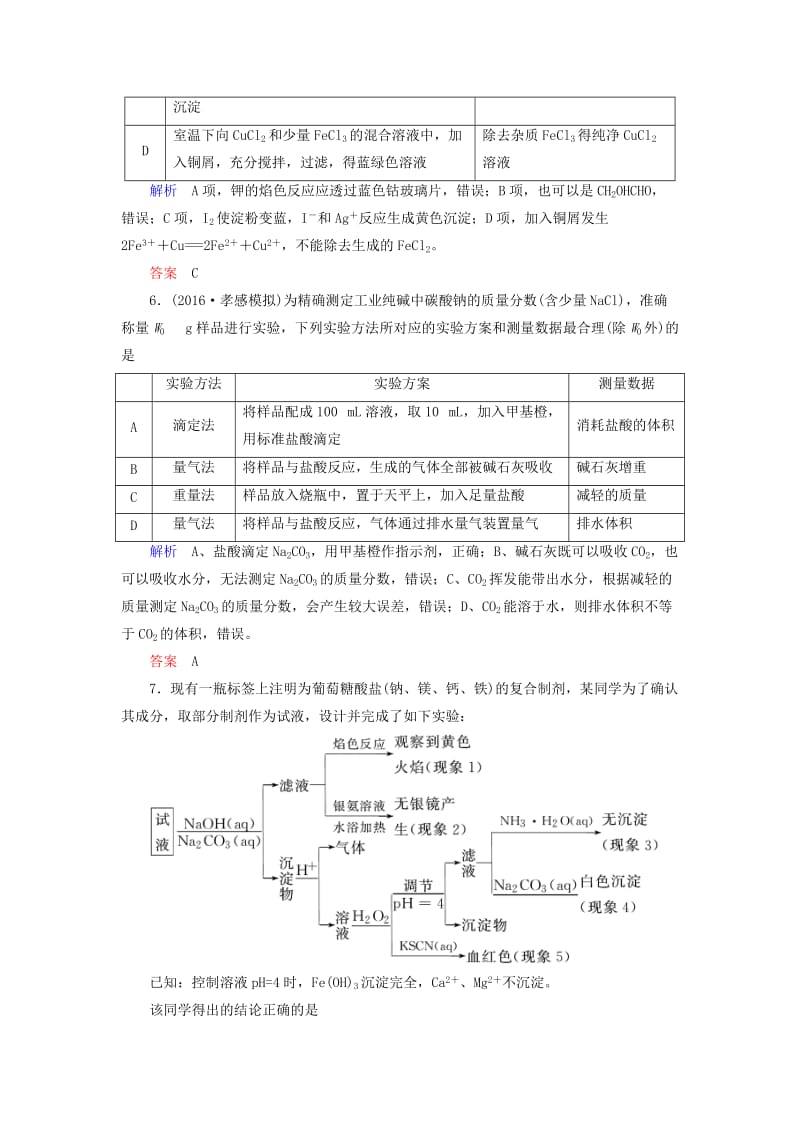 高考化学大二轮复习 第1部分 知识整合 专题4 化学实验 第14讲 化学实验方案的设计与评价_第3页