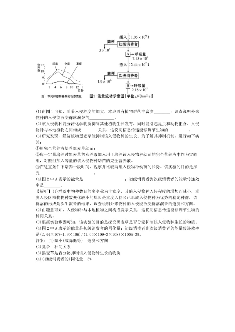 高考生物二轮复习 重点冲关练习三十一 群落的结构和演替（A卷）_第3页