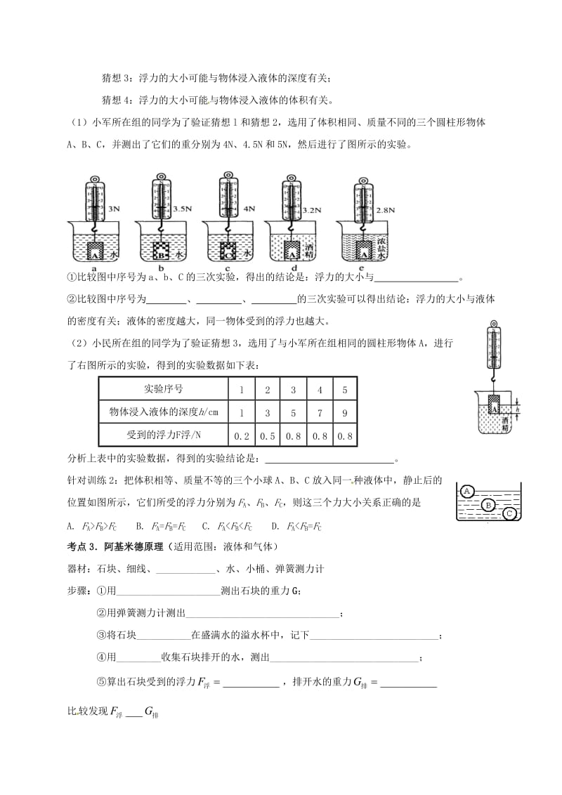 中考物理一轮复习 第十章 浮力导学案3_第2页