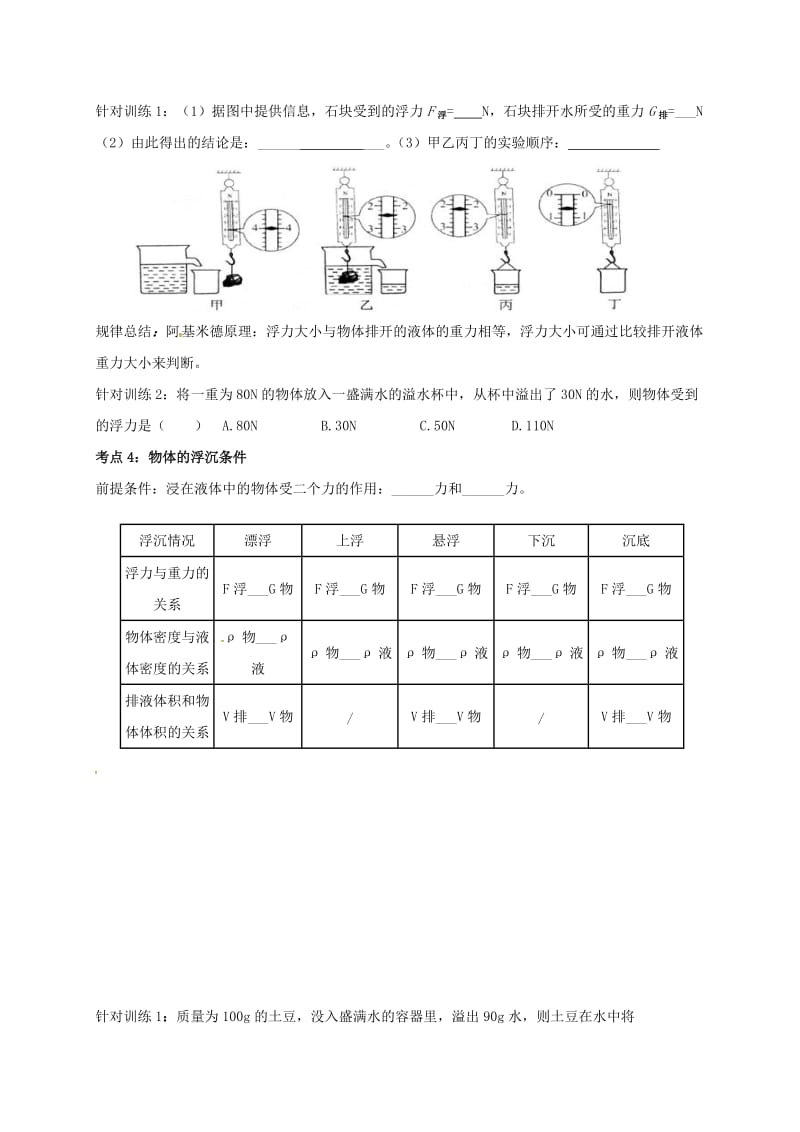 中考物理一轮复习 第十章 浮力导学案3_第3页