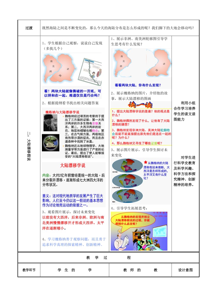 七年级地理上册 第三章 第二节 海陆变迁（第1课时）教学案2（新版）商务星球版_第3页