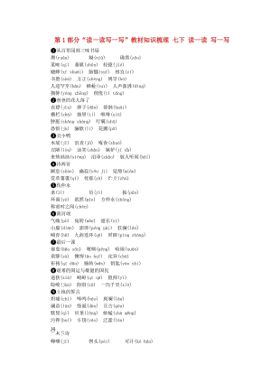 中考語(yǔ)文 讀記手冊(cè) 第1部分“讀一讀寫(xiě)一寫(xiě)”教材知識(shí)梳理 七下 讀一讀 寫(xiě)一寫(xiě)