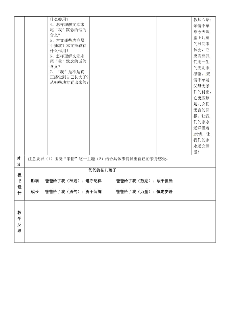 七年级语文上册 第二单元 第6课《爸爸的花落了》导学案3 河大版_第2页