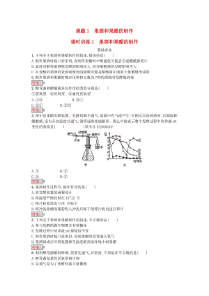 高中生物 專題1 傳統(tǒng)發(fā)酵技術(shù)的應(yīng)用 課題1 果酒和果醋的制作課時(shí)訓(xùn)練 新人教版選修1