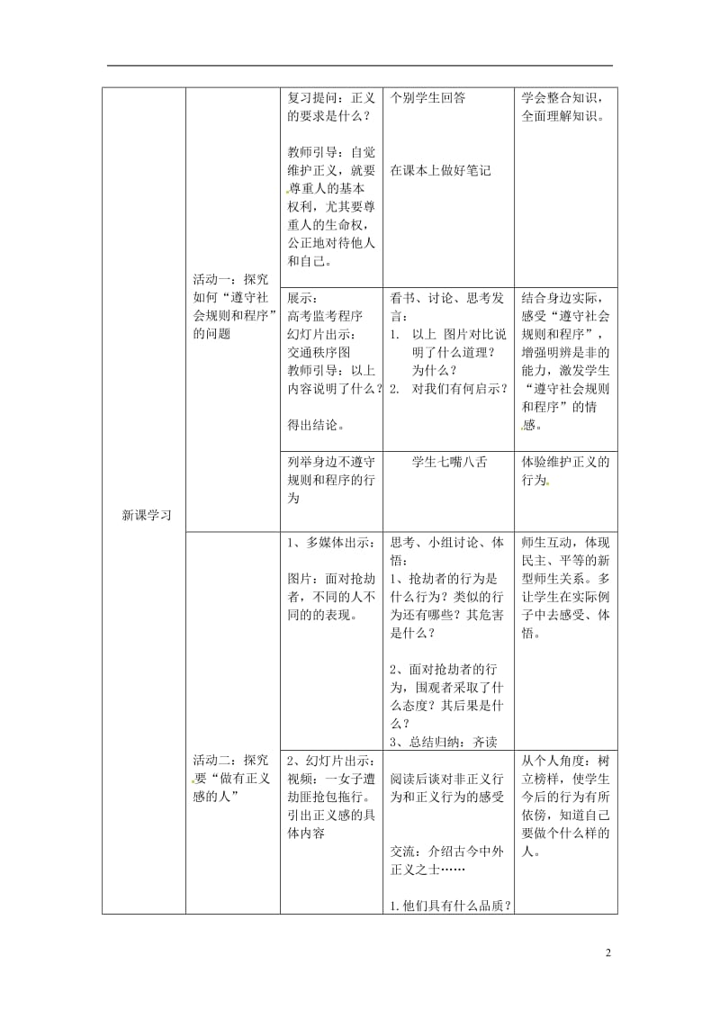 2017春八年级政治下册第四单元第十课第二框自觉维护正义教案新人教版_第2页