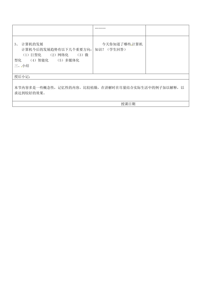 七年级信息技术上册 第三课 认识我的计算机教案 苏教版_第2页