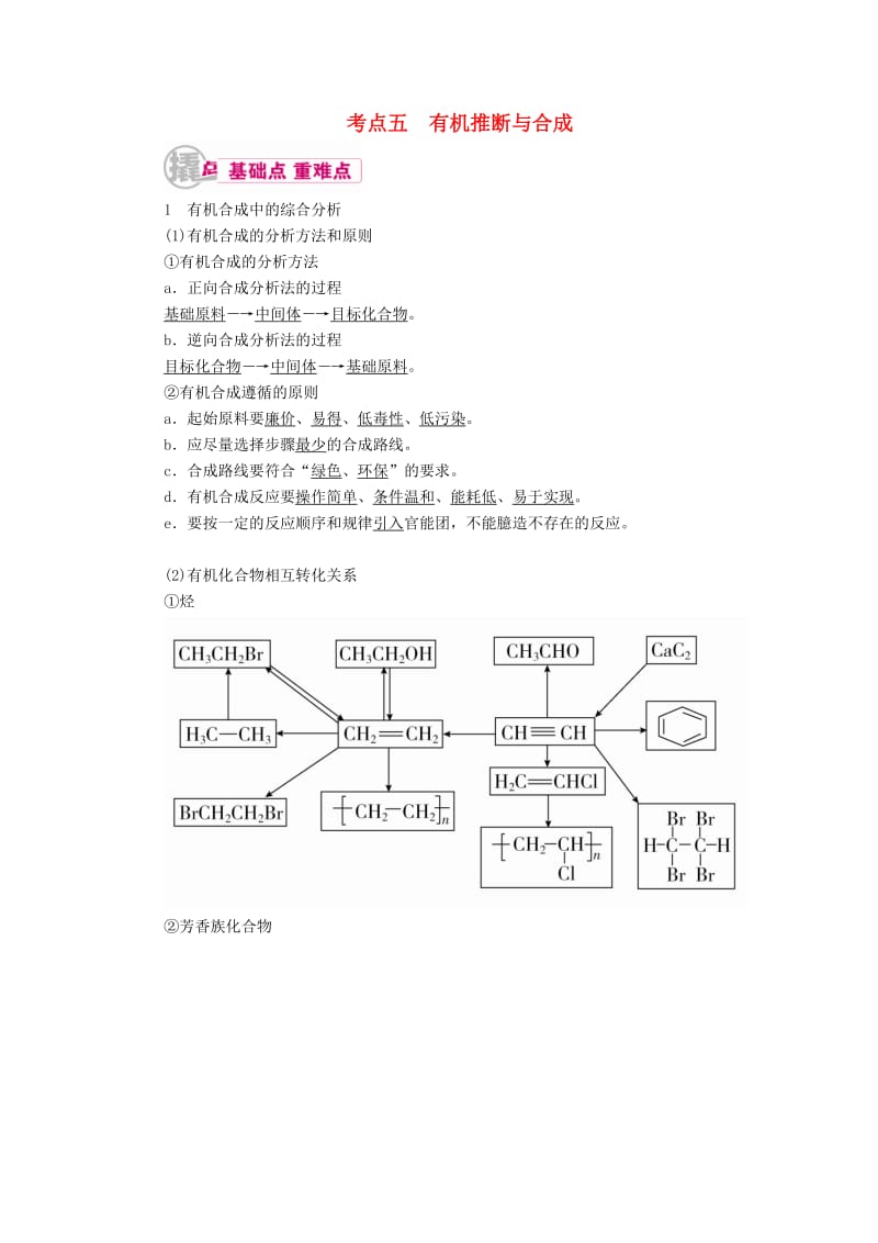 高考化学一轮复习 专题二十六 有机化学基础 考点五 有机推断与合成教学案_第1页