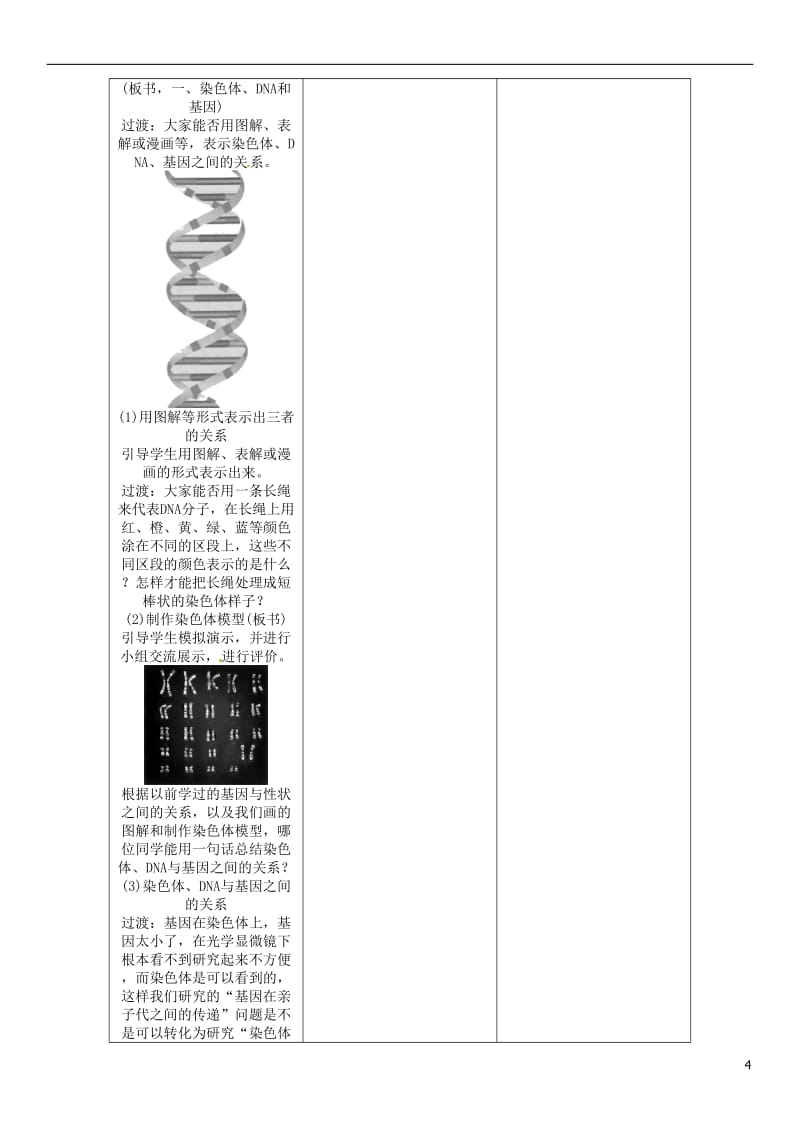 2017年春八年级生物下册第七单元第二章第二节基因在亲子代间的传递教学案新版新人教版_第3页