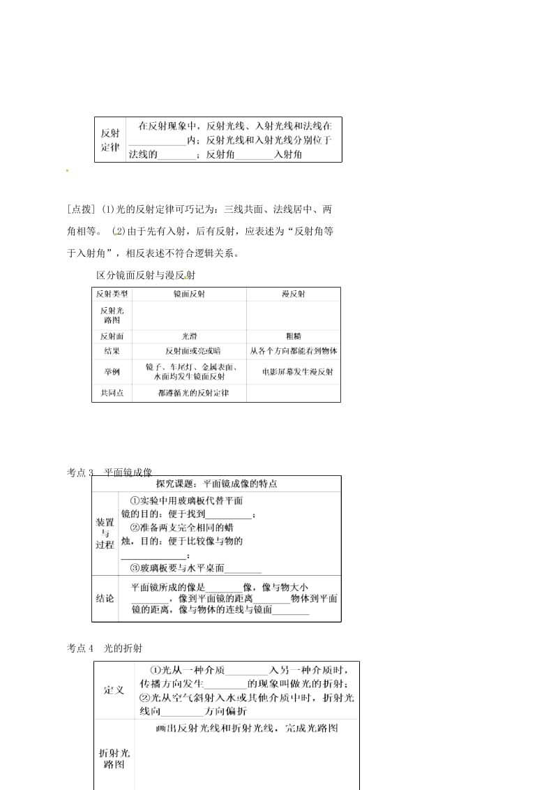 中考物理一轮复习 光现象教案_第3页