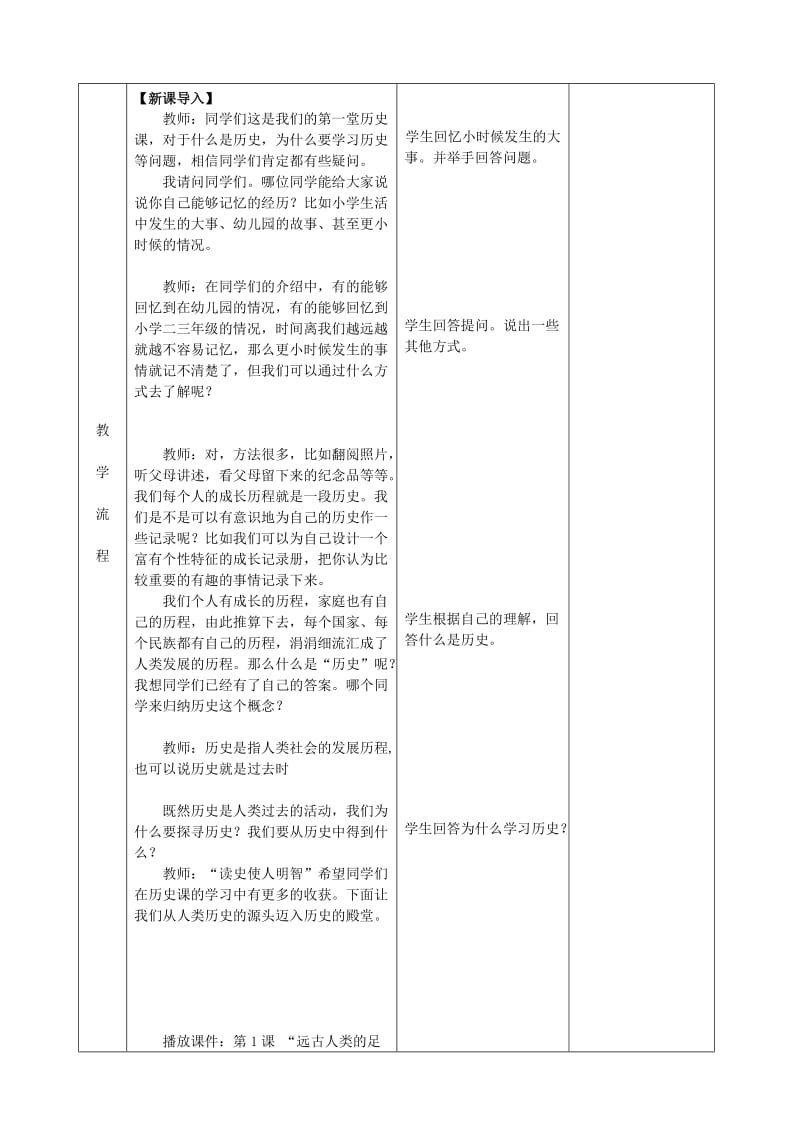 七年级历史上册 第1课 远古人类的足迹教案 岳麓版 (2)_第3页