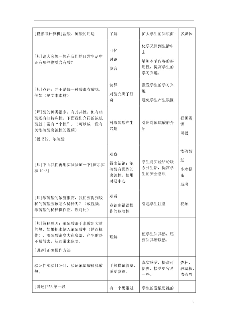 2017年春九年级化学下册第10单元酸和碱课题1常见的酸和碱教案新版新人教版_第3页