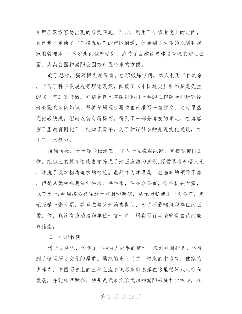 挂职锻炼年终工作总结精选_第2页