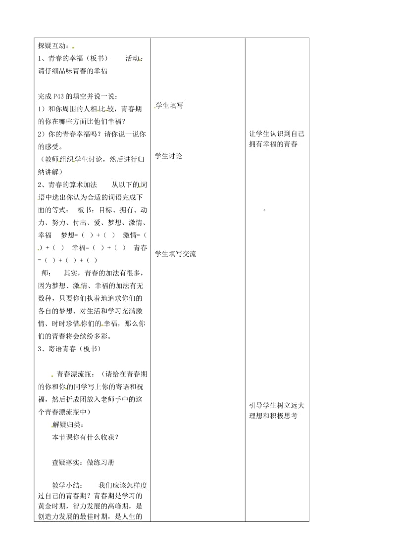 七年级政治上册 第2单元 第3课 第2框 认识你自己教案6 北师大版（道德与法治）_第2页