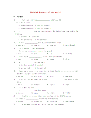 九年級英語上冊 Module 1 Wonders of the world同步練習(xí) （新版）外研版