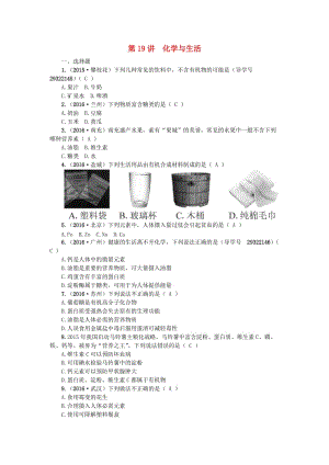 中考化學 第一篇 第十二單元 化學與生活 第19講 化學與生活練習 新人教版