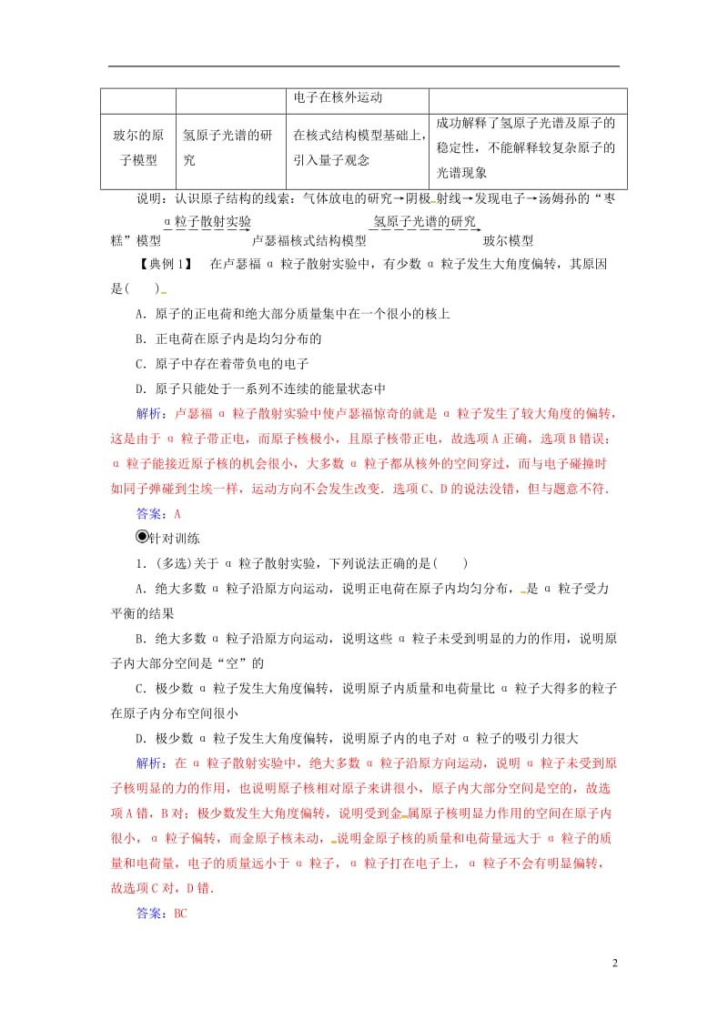 2016-2017学年高中物理第十八章原子结构章末复习课新人教版选修_第2页