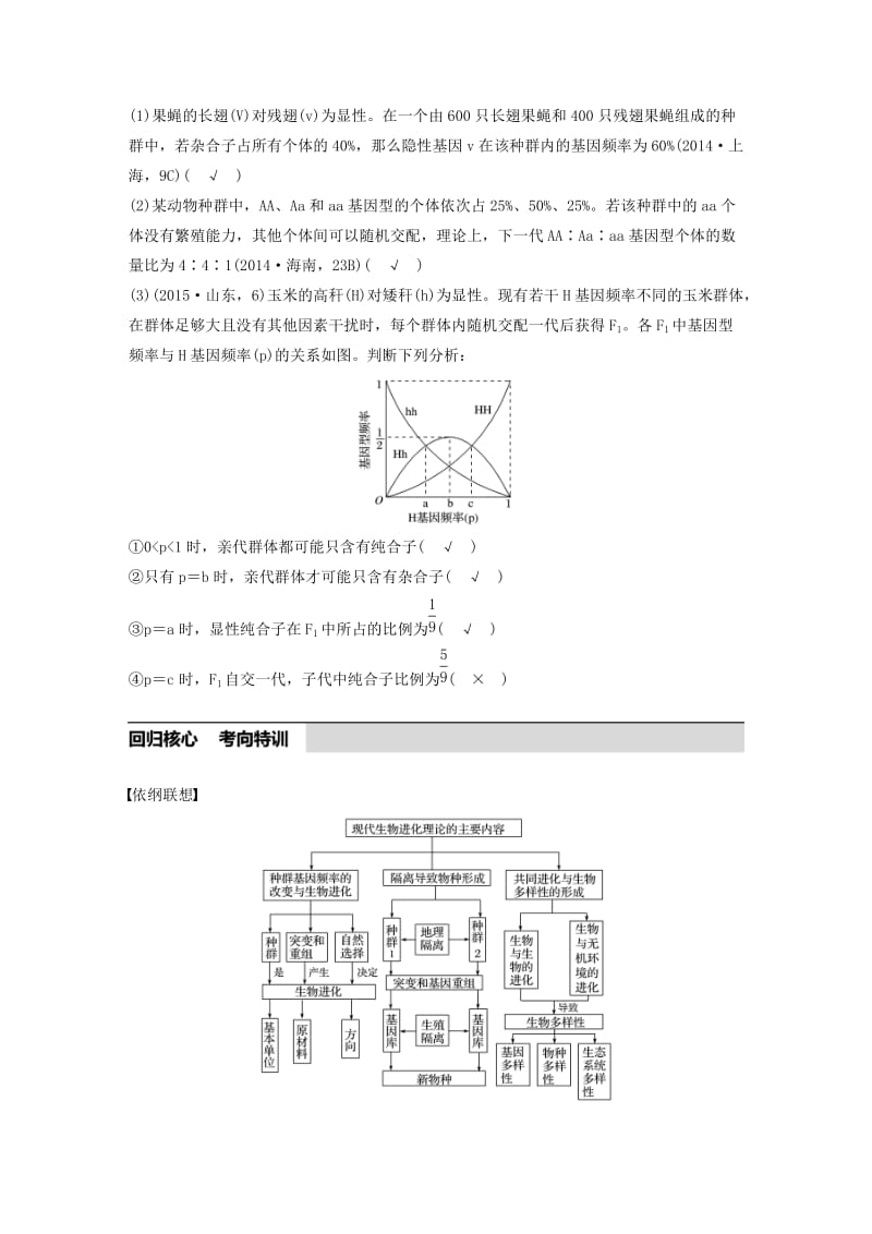 高考生物考前3个月专题复习 专题6 变异 育种和进化 考点20 理解现代生物进化理论并掌握相关计算_第3页