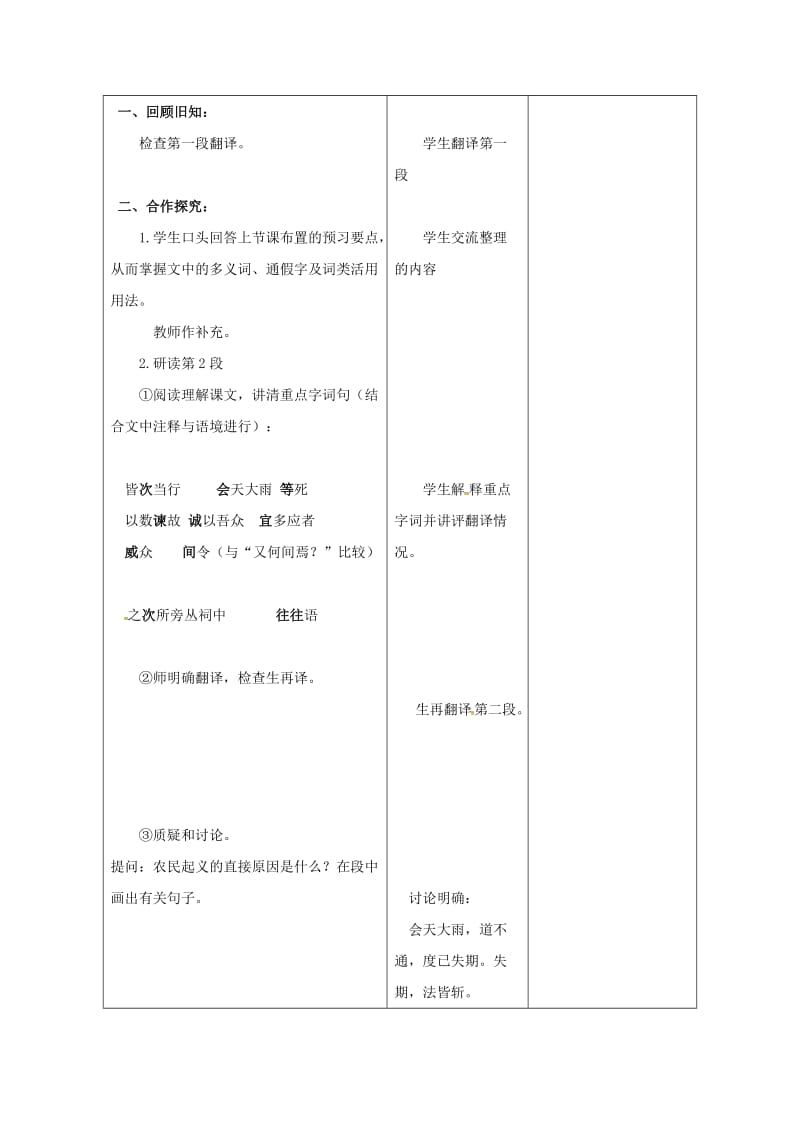 九年级语文上册 21《陈涉世家》教案2 新人教版_第2页