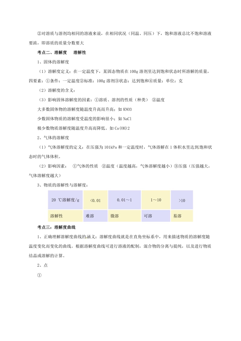 中考化学一轮复习 第6课时 饱和溶液 溶解度学案_第2页