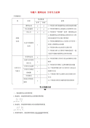 高考物理大二輪總復(fù)習(xí)與增分策略 專題六 圓周運(yùn)動(dòng) 萬有引力定律