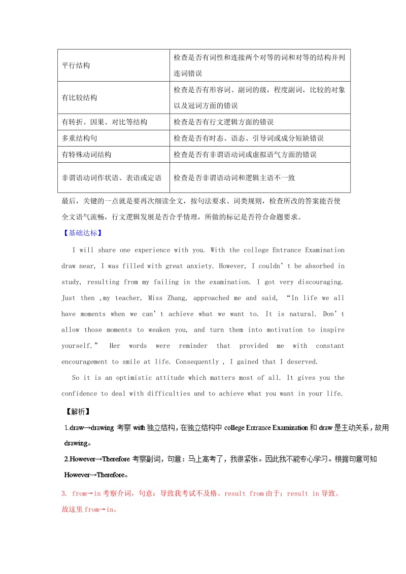 高考英语二轮复习 核心考点总动员 专题45 短文改错（一）（含解析）_第3页