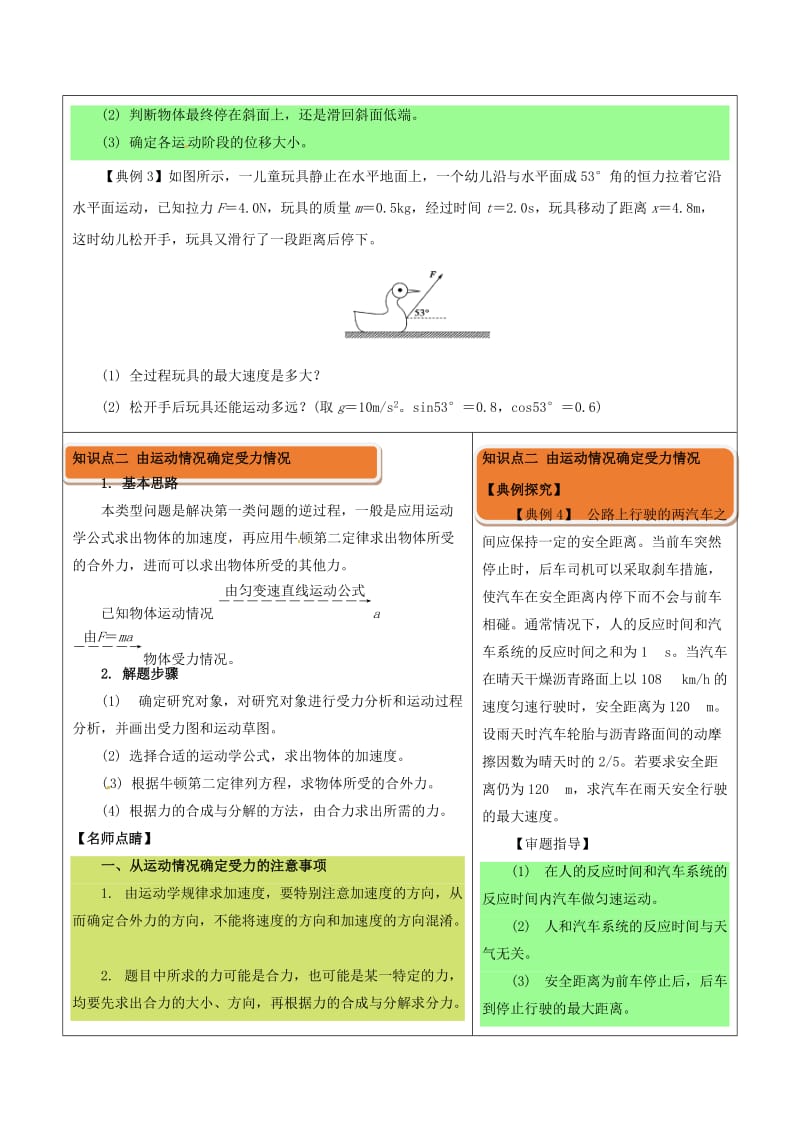 高中物理 牛顿运动定律（二）4_6 用牛顿运动定律解决问题（一）学案1_第3页