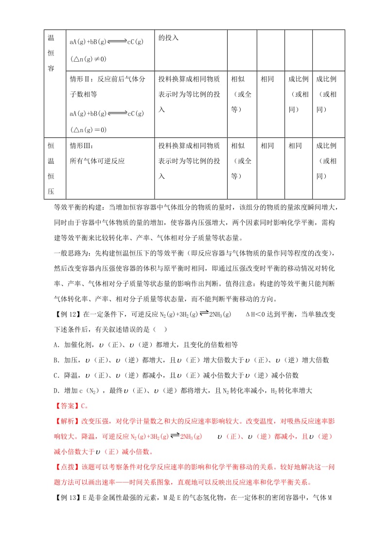 高考化学二轮专题复习30个考点 第二版块 化学基本理论 专题六 化学反应速率 化学平衡 考点14 化学反应速率 化学平衡（含解析）1_第2页