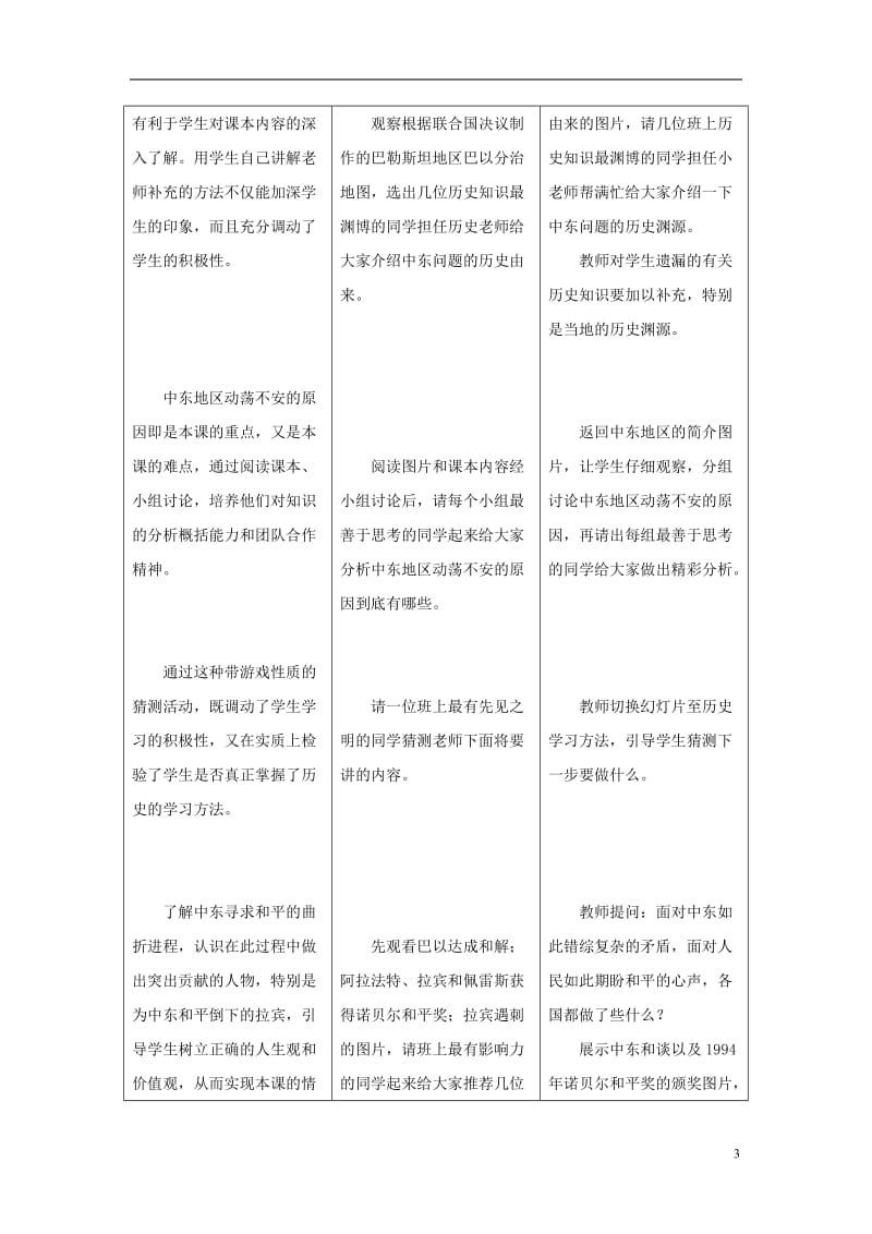 2016-2017九年级历史下册第13课动荡的中东地区教案4新人教版_第3页