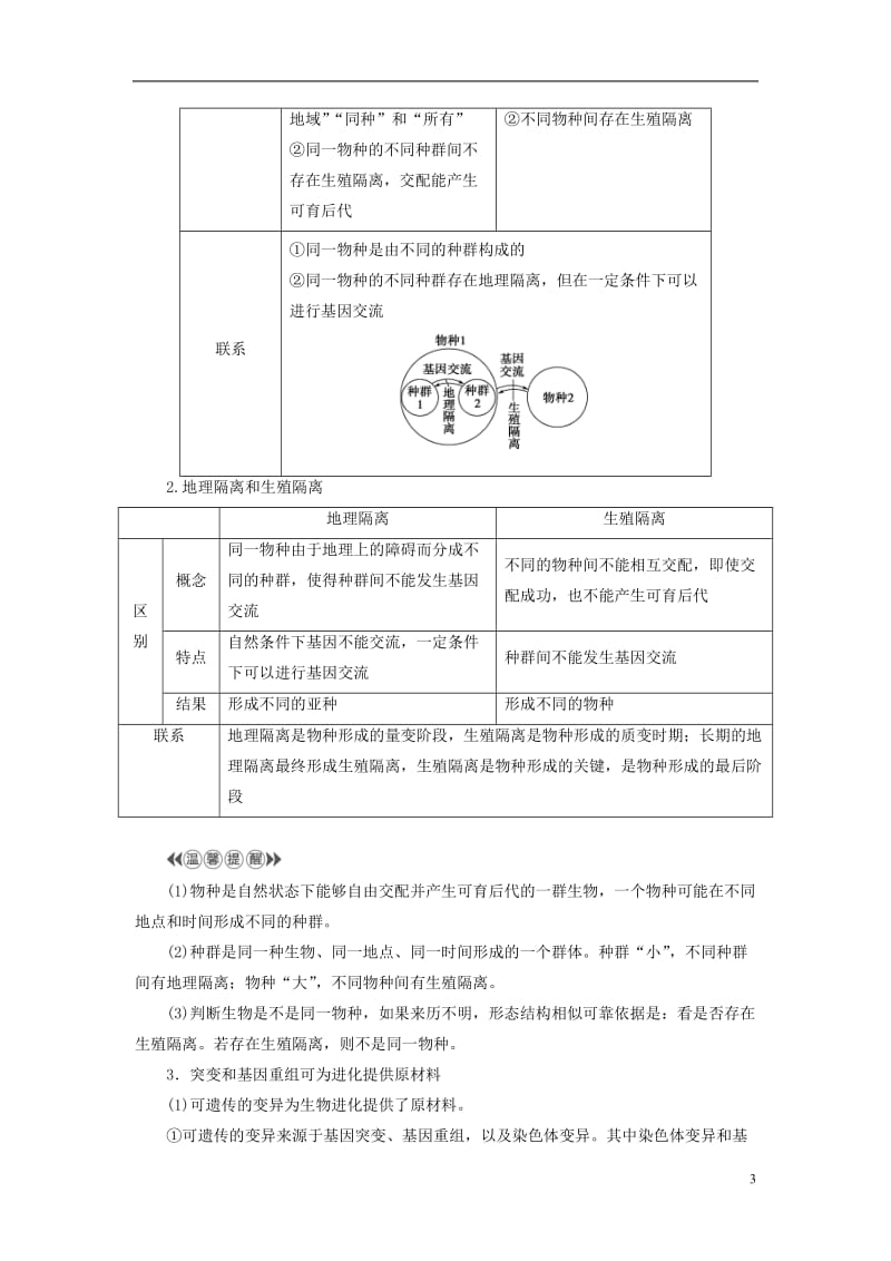 2016-2017版高中生物第4单元遗传变异与进化第1章生物进化理论第1节现代生物进化理论学案中图版必修2_第3页