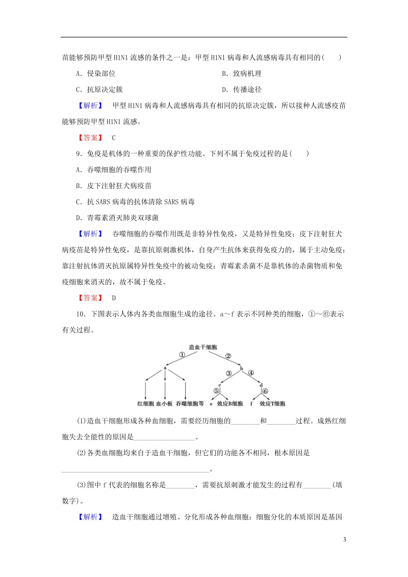 2016-2017学年高中生物第1单元生物个体的稳态与调节第4章人体免疫系统与稳态第1节人体免疫系统学业分层测评中图版必修3_第3页