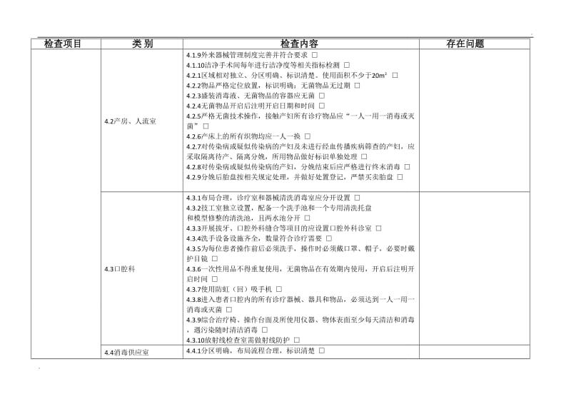 医院感染自查表_第3页