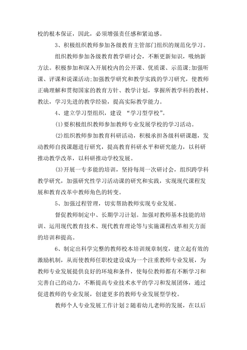 教师个人专业发展工作计划[五篇模版]_第3页