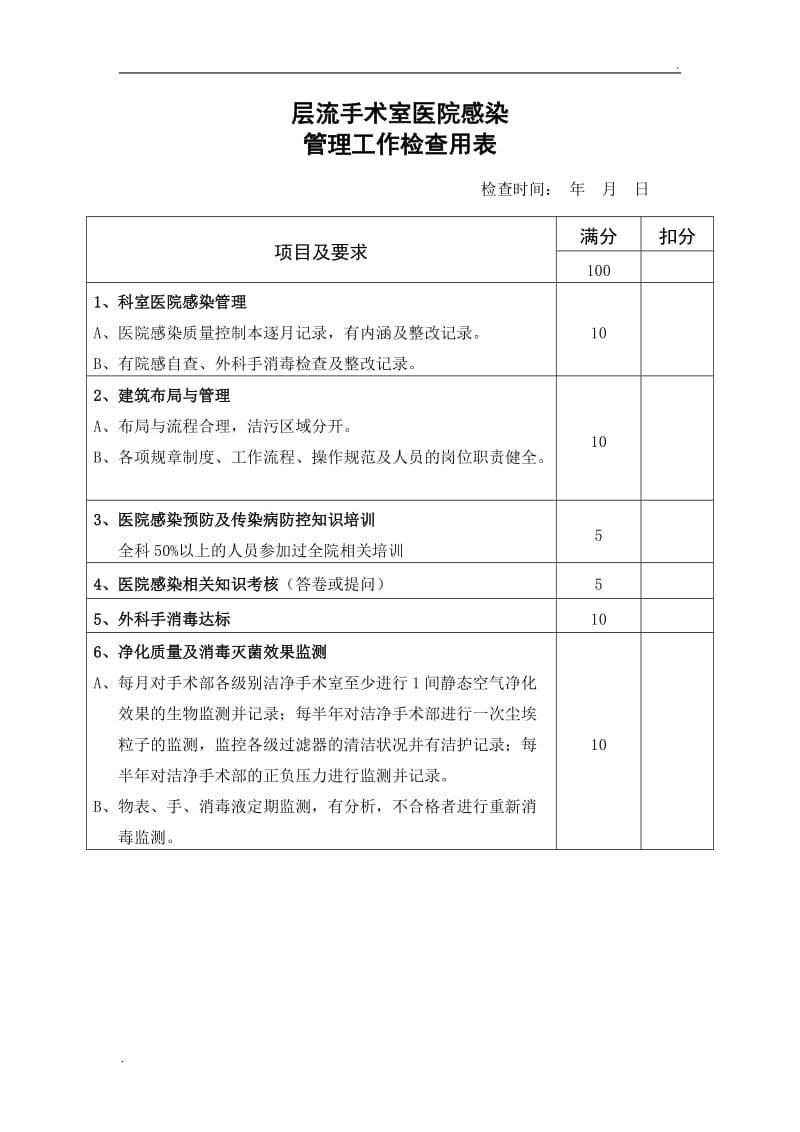 医院重点部门院感检查表(附件)_第2页