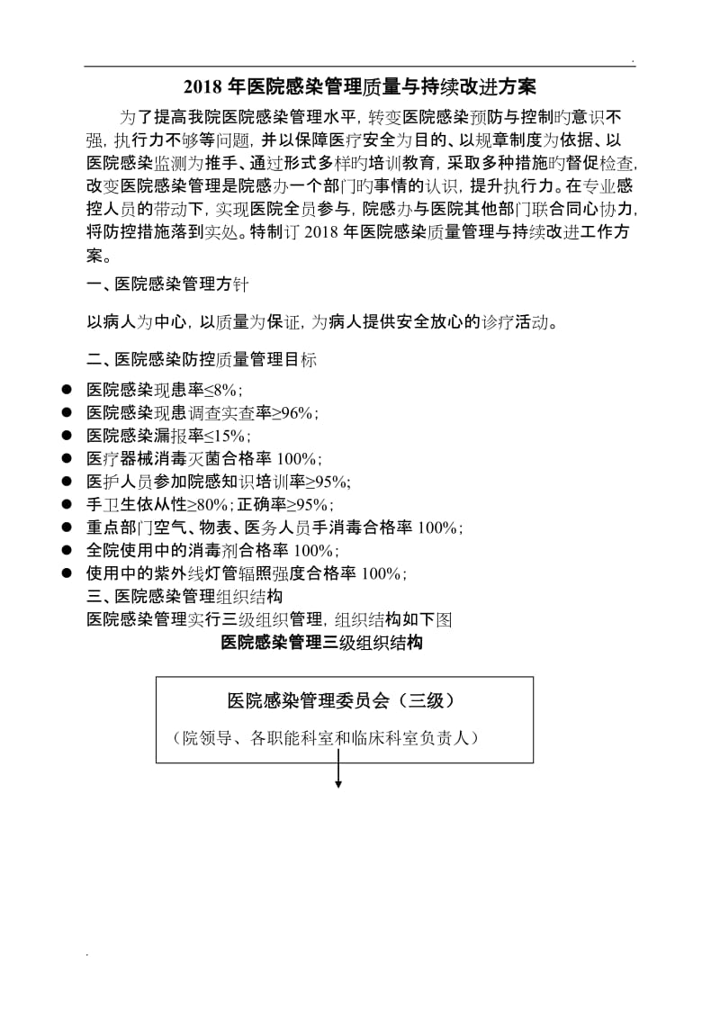 医院感染管理质量和持续改进方案_第1页