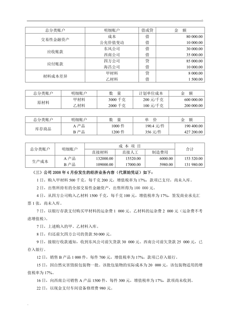 会计手工核算基本技能竞赛试题及答案_第3页