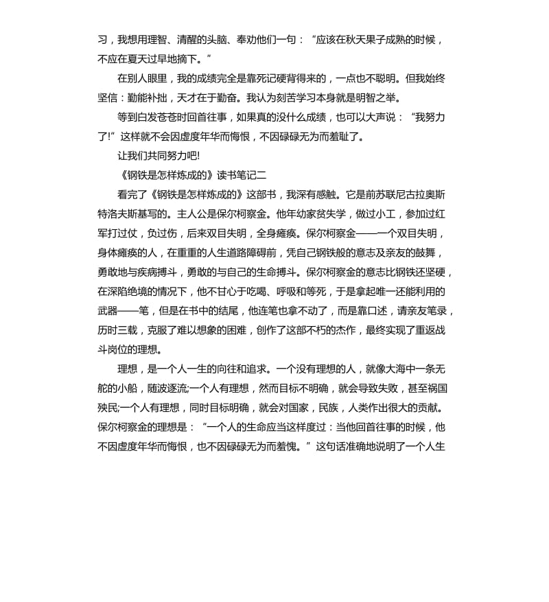 《钢铁是怎样炼成的》读书笔记5篇（五）_第2页