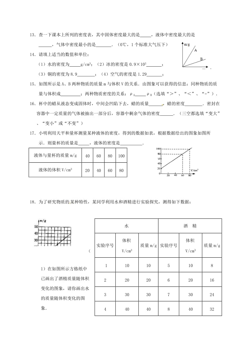 八年级物理下册 6.3 物质的密度补充作业苏科版_第3页