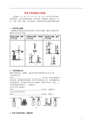 高考化學三輪沖刺 化學實驗 常見氣體的制備與收集