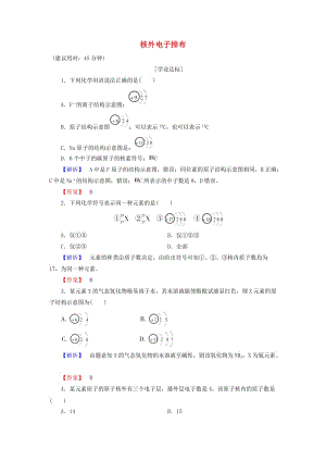 高中化學(xué) 第1章 原子結(jié)構(gòu)與元素周期律 第1節(jié) 原子結(jié)構(gòu)（第2課時(shí)）核外電子排布學(xué)業(yè)分層測評 魯科版必修