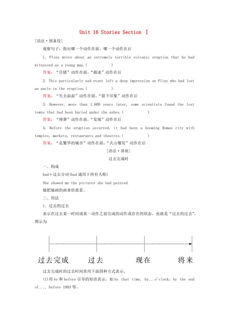 高中英语 Unit 16 Stories Section Ⅰ课时语法精讲 北师大版选修61_第1页