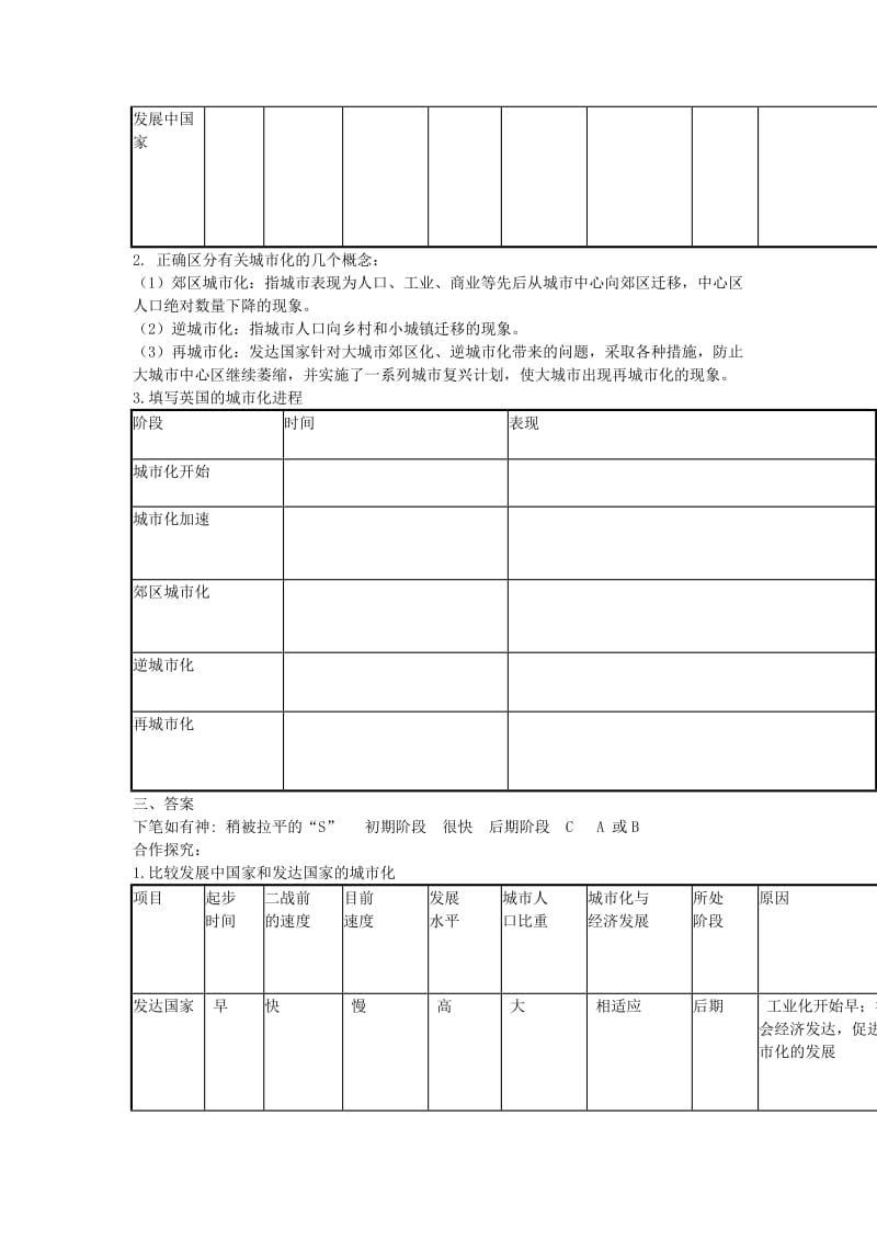 高中地理 2.3 城市化（第2课时）学案 新人教版必修2_第2页