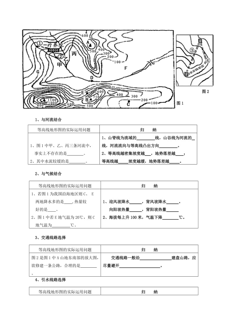 八年级地理一轮复习 等高线学案新人教版_第2页