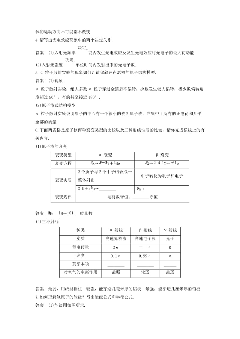 高考物理二轮复习 基础知识再重温 倒数第4天 动量 原子物理教案_第2页