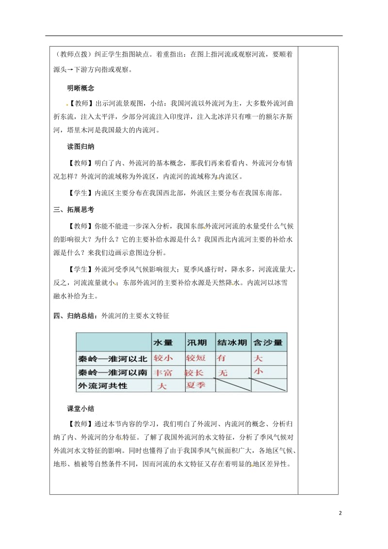 江苏省连云港市岗埠中学八年级地理上册2.3河流第1课时教案新人教版_第2页