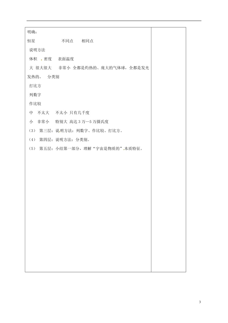 江苏省连云港市岗埠中学七年级语文上册第22课宇宙里有些什么教案1新版苏教版_第3页