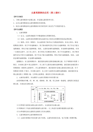 高中化學(xué) 第1章 第2節(jié) 元素周期律的應(yīng)用（第2課時）學(xué)案 新人教版必修21