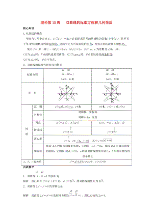 高一數(shù)學(xué)上學(xué)期周清 第15周 雙曲線的標(biāo)準(zhǔn)方程和幾何性質(zhì) 理