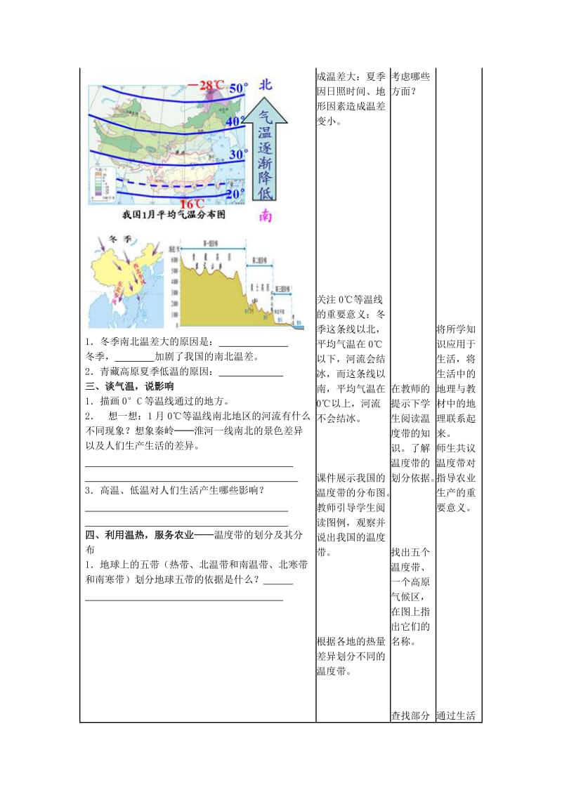 八年级地理上册 第二章 第二节 气候 冬季南北温差大 夏季南北普遍高温教学案 新人教版_第3页