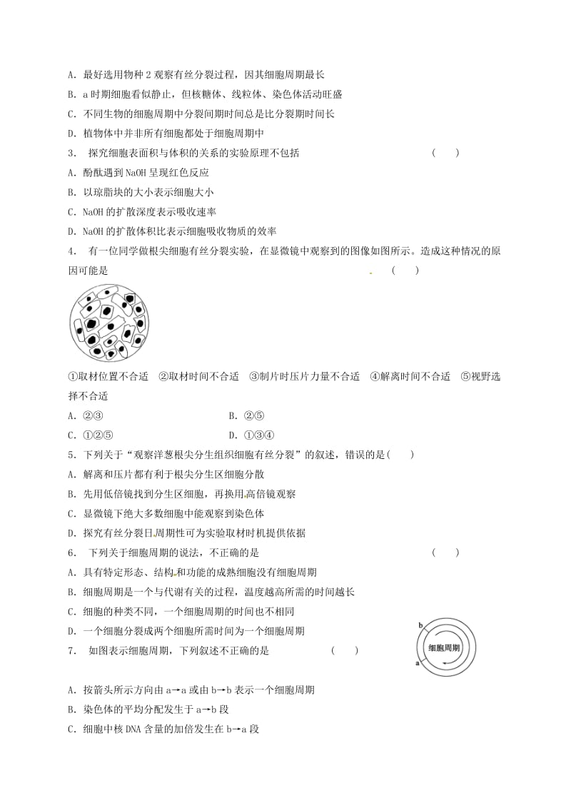 高三生物 细胞增殖复习学案_第3页